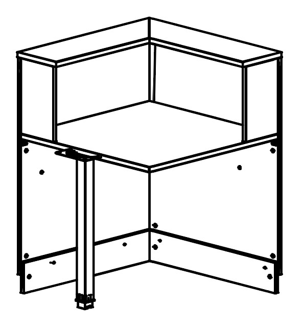 Sch&eacute;ma de la banque d'accueil Neige Cordier Plus, module d'angle droit central