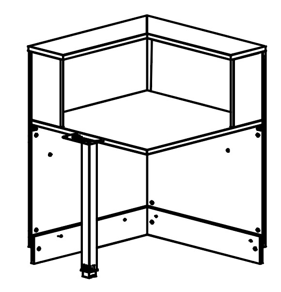 Sch&eacute;ma de la banque d'accueil Neige Cordier Plus, module d'angle droit