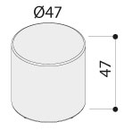 Schéma du pouf One rond, cotes : Ø47 cm et hauteur 47 cm