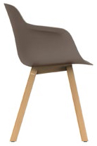Chaise Ortega Social, coque taupe sur 4 pieds bois
