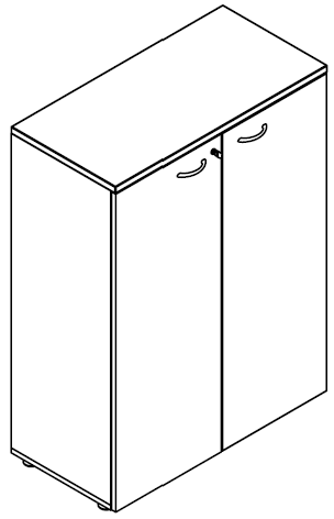 Sch&eacute;ma du meuble Pourtet &agrave; 2 portes battantes, L123
