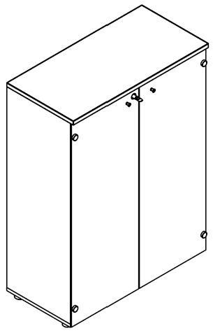 Sch&eacute;ma du meuble bas Pourtet L123 &agrave; 2 portes en verre