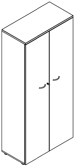 Sch&eacute;ma de l'armoire Pourtet H200 &agrave; 2 portes
