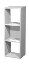 Sch&eacute;ma de la biblioth&egrave;que Salor &agrave; 3 cases, finition blanche