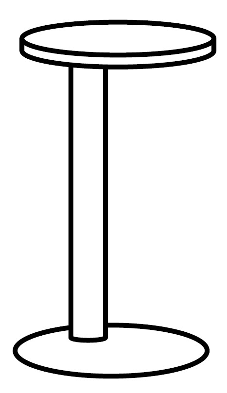 Sch&eacute;ma de la table d'appoint ronde Tablium, type gu&eacute;ridon