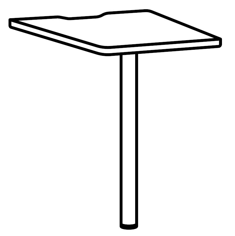 Sch&eacute;ma de la table centrale Tablium sur pied central