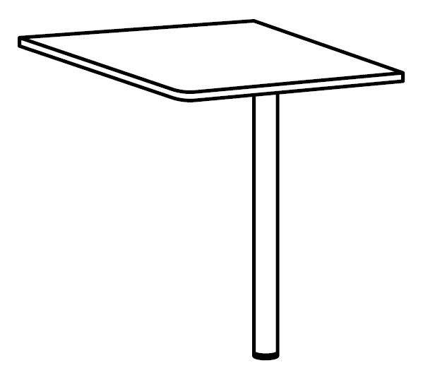 Sch&eacute;ma de la table fixe Tablium sur pied central