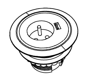 Sch&eacute;ma du bloc &eacute;lectrique escamotable Tasman avec prise et port USB