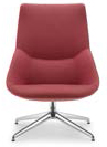Fauteuil Tomo dossier haut rouge, pi&eacute;tement &eacute;toile chrom&eacute;