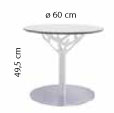 Sch&eacute;ma de la table basse Triolet ronde, cotes : &Oslash;60 cm et hauteur 49,5 cm