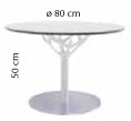 Sch&eacute;ma de la table basse Triolet ronde, cotes : &Oslash;80 cm et hauteur 50 cm