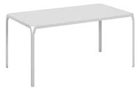Table Turano &agrave; plateau blanc et pi&eacute;tement m&eacute;tal fusel&eacute; 4 pieds