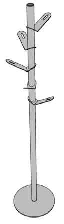 Sch&eacute;ma du portemanteau Yurok sur pied